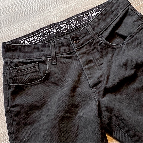 BURTON MENSWEAR • Tapered Slim Fit Denim Jeans • Size 30 • Black • Unisex - Picture 16 of 16